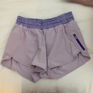 lilac lululemon tracker shorts